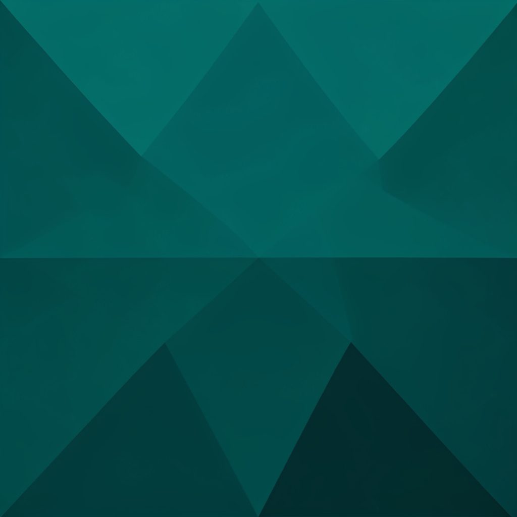 Low-poly faceted geometric render in deep teal and lime green, abstract network of connected nodes evoking software quality and connected IoT systems